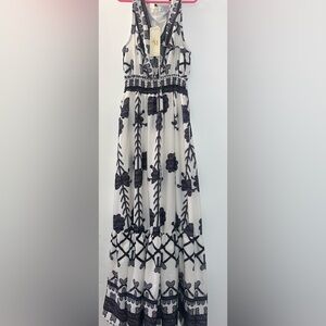 Elegant Black and White Floral Skirt